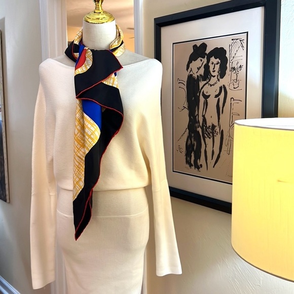 BANANA REPUBLIC, COLLETA, Off-Shoulder Cream Sweater Dress,Sophisticated, Size S - Picture 8 of 15